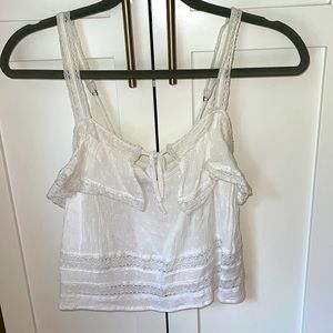 White Abercrombie Cropped Tank Top